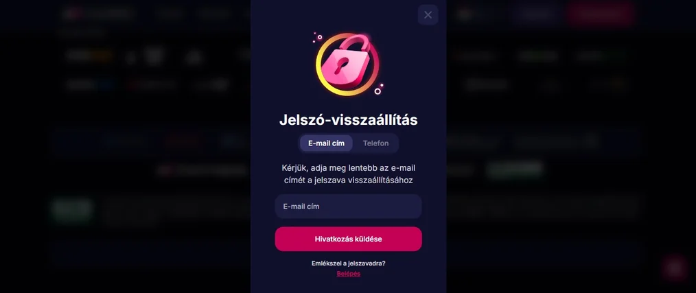 Állítsd vissza jelszavad emailben.